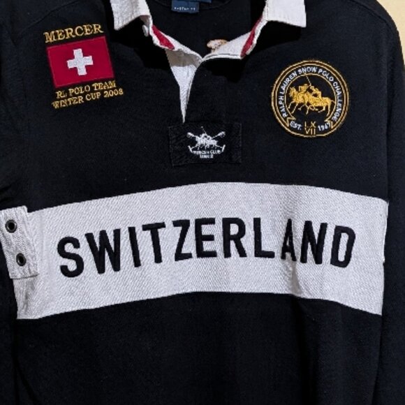 Vintage 2000s Ralph Lauren Polo Switzerland Rugby Shirt M - Picture 2 of 7